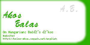 akos balas business card